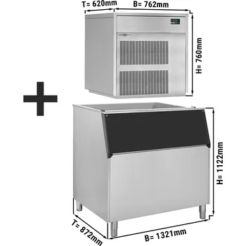 Výrobník ledu G.Gastro Stroj na ledové vločky - 390 kg / 24h - vč. zásobníku na led