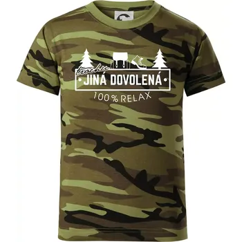 Trochu jiná dovolená batoh - Dětské maskáčové triko - 146 cm/10 let ( Zelený maskáč )