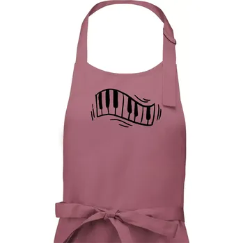 Kuchyňská zástěra Klávesy kreslené - Dámská zástěra na vaření - Univerzální velikost ( Starorůžová )