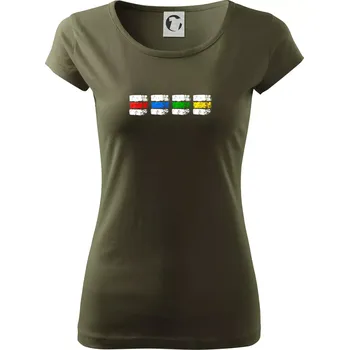 Dámské tričko Turistické značky všechny - Dámské triko Pure - 3XL ( Military )