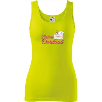 Dámské tričko Slečna dortová - psací - Dámské tílko - 2XL ( Limetková )