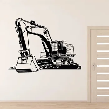 Samolepící dekorace Bagr v akci - vinylová samolepka na zeď 80x60cm