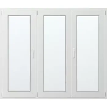 Okno Trojkřídlé plastové okno se štulpem, vlevo otevíravo sklopné 180x150