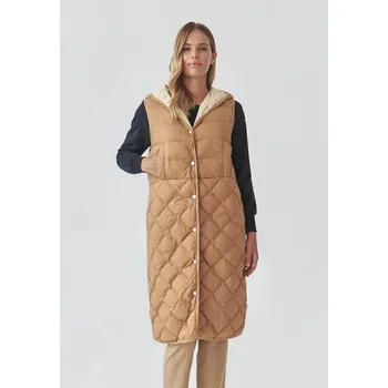 Dámská vesta Tatuum DLOUHÁ DÁMSKÁ PÉŘOVÁ VESTA S KAPUCÍ - WESTA