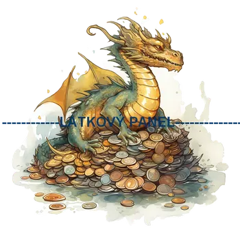 Látkový panel - Drak- DIN-20 Velikost: 15x15cm, Materiál: Kočárkovina