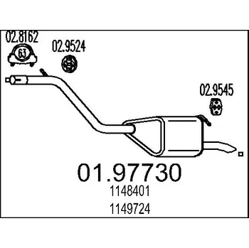 Tlumič výfuku Zadní tlumič výfuku, 01.97730