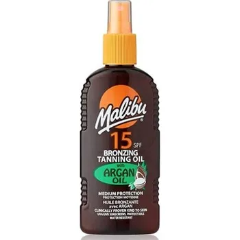 Přípravek na opalování Malibu Bronzující olej na opalování s Arganovým olejem SPF15 200 ml