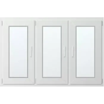 Okno Trojkřídlé plastové okno se sloupkem, vlevo otevíravo sklopné 140x90