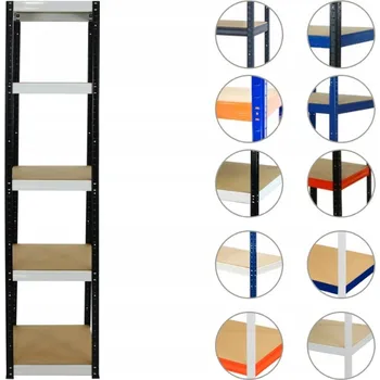 Dílenský regál Kovový regálový skladový garážový regál HELIOS HBW 213x050x50 5 polic