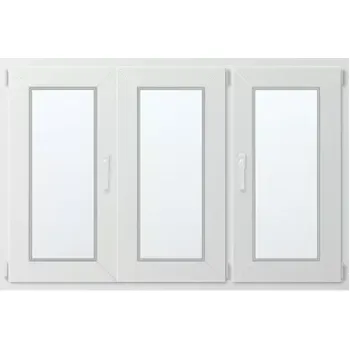 Okno Trojkřídlé plastové okno se štulpem, vpravo otevíravo sklopné 150x100