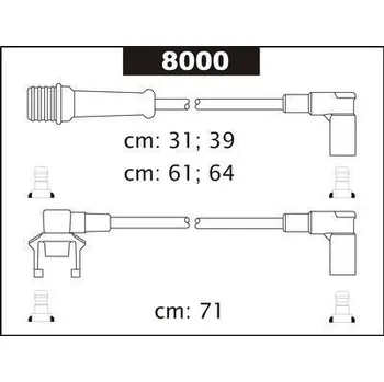 Zapalovací kabel Sada kabelů pro zapalování, 8000