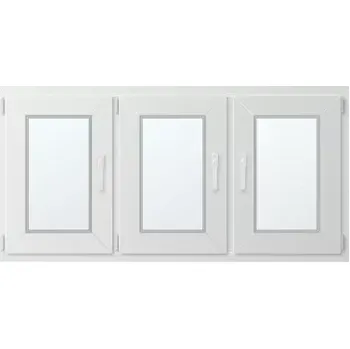 Okno Trojkřídlé plastové okno se sloupkem, vlevo otevíravo sklopné 150x70