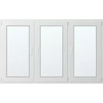 Okno Trojkřídlé plastové okno se sloupkem, vpravo otevíravo sklopné 210x120
