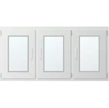Okno Trojkřídlé plastové okno se sloupkem, vpravo otevíravo sklopné 140x70