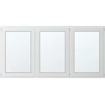 Okno Trojkřídlé plastové okno se sloupkem, vpravo otevíravo sklopné 250x120