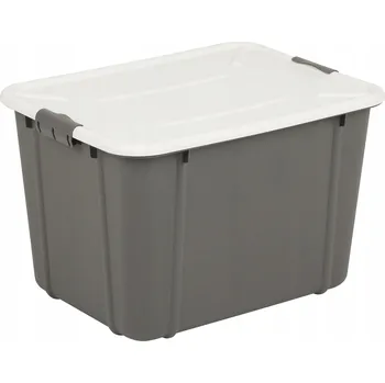 Úložný box Krabice s víkem – odstíny šedé a stříbrné