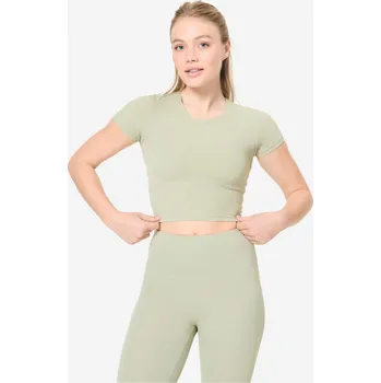 DOMYOS Tričko na jógu a pilates „Breathe“ second skin XL ZELENÁ