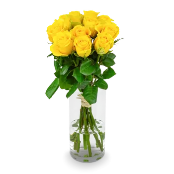 umělá květina Kytice žlutých růží Jessica 11 stonků – Belles Fleurs