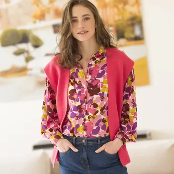 Dámská vesta Vesta z jemného úpletu růžová 38/40