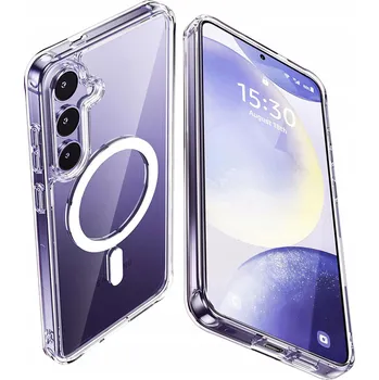 Pouzdro na mobilní telefon Pouzdro pro SAMSUNG GALAXY S24 CLEAR CASE + Sklo 9H ZESÍLENÉ 360° pro MAGSAFE