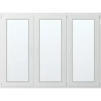 Okno Trojkřídlé plastové okno se sloupkem, vpravo otevíravo sklopné 210x140