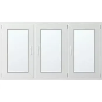 Okno Trojkřídlé plastové okno se sloupkem, vpravo otevíravo sklopné 180x90