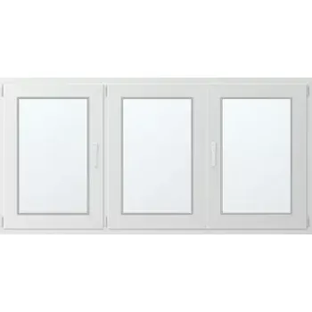 Okno Trojkřídlé plastové okno se štulpem, vlevo otevíravo sklopné 210x110