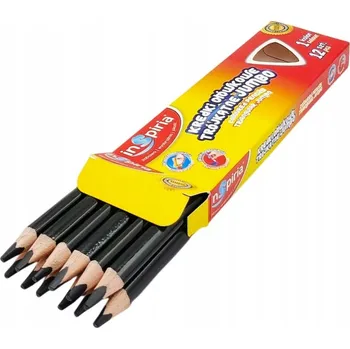 Kresba INSPIRIA TROJHRANNÁ TUŽKOVÁ PASTELKA JUMBO BALENÍ 12 KUSŮ ČERNÁ BARVA