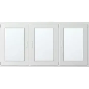 Okno Trojkřídlé plastové okno se sloupkem, vpravo otevíravo sklopné 210x100