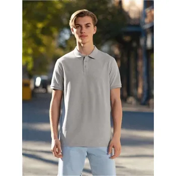 Pánské tričko Sinsay - Bavlněné polo tričko - béžová - 554EY-08X - 554EY-08X-XS