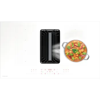 Varná deska Klarstein AirJet FlexPro 90cm 4 Varné Zóny Indukční Deska s Odsáváním Bílý (10046677)