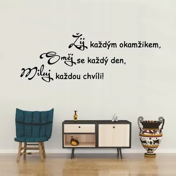 Samolepící dekorace Směj miluj žij - vinylová samolepka na zeď 80x28cm