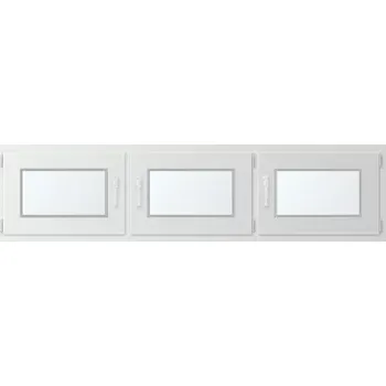 Okno Trojkřídlé plastové okno se sloupkem, vpravo otevíravo sklopné 200x60