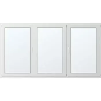 Okno Trojkřídlé plastové okno se štulpem, vpravo otevíravo sklopné 280x140