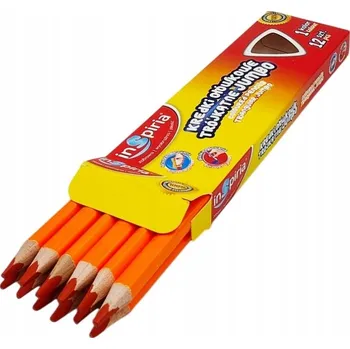 Kresba INSPIRIA TROJHRANNÁ TUŽKOVÁ PASTELKA JUMBO BALENÍ 12 KUSŮ ORANŽOVÁ