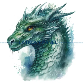 Látkový panel - Drak- DIN-28 Velikost: 20x20cm, Materiál: Kočárkovina