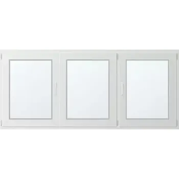 Okno Trojkřídlé plastové okno se štulpem, vpravo otevíravo sklopné 230x100