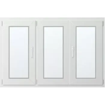 Okno Trojkřídlé plastové okno se štulpem, vlevo otevíravo sklopné 150x110