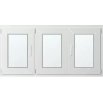 Okno Trojkřídlé plastové okno se štulpem, vlevo otevíravo sklopné 150x80