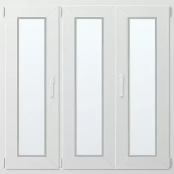 Okno Trojkřídlé plastové okno se štulpem, vlevo otevíravo sklopné 130x130