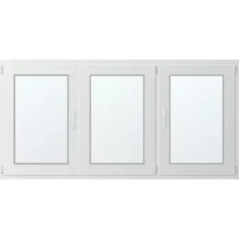 Okno Trojkřídlé plastové okno se štulpem, vpravo otevíravo sklopné 210x110