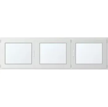 Okno Trojkřídlé plastové okno se štulpem, vpravo otevíravo sklopné 250x80