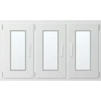 Okno Trojkřídlé plastové okno se sloupkem, vlevo otevíravo sklopné 130x80