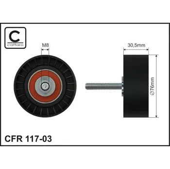 Vratna/vodici kladka, klinovy zebrovy remen, 117-03