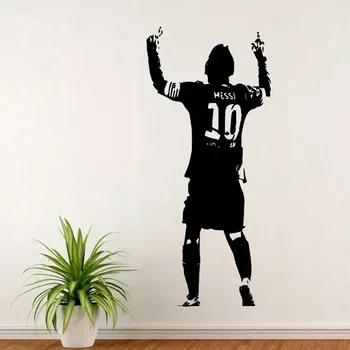 Samolepící dekorace Lionel Messi silueta - vinylová samolepka na zeď 80x36cm