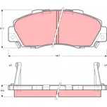 Sada brzdových destiček, kotoučová brzda, GDB995
