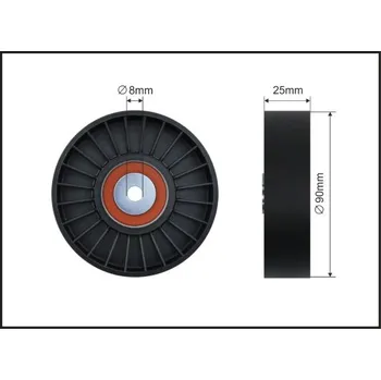 Vratna/vodici kladka, klinovy zebrovy remen, 12-56