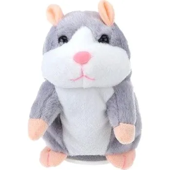 plyšák Interaktivní hračka Interaktivní mluvící křeček, šedý