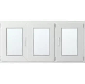 Okno Trojkřídlé plastové okno se štulpem, vpravo otevíravo sklopné 140x70