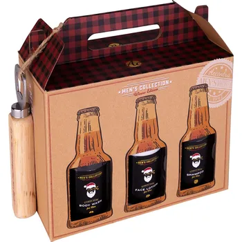 Sprchový gel Koupelový set MEN'S COLLECTION WINTER EDITION v dárkové krabičce s otvírákem s dřevěnou rukojetí - Accentra